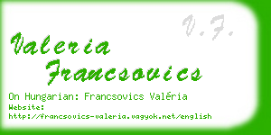 valeria francsovics business card